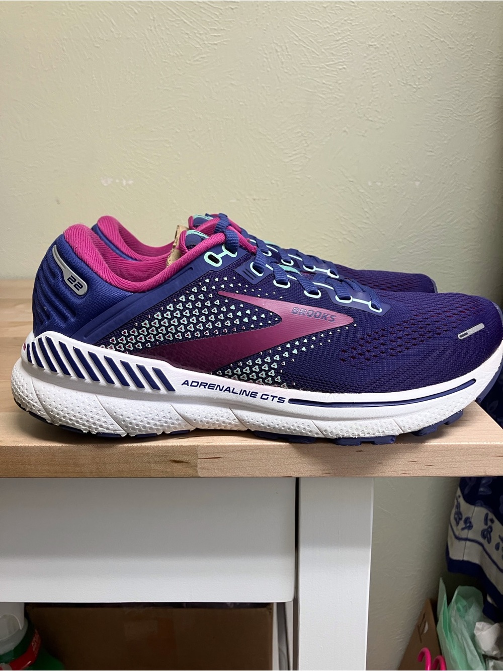 Brooks Women’s Adrenaline GTS Running Shoe - Purple with Pink Accents
